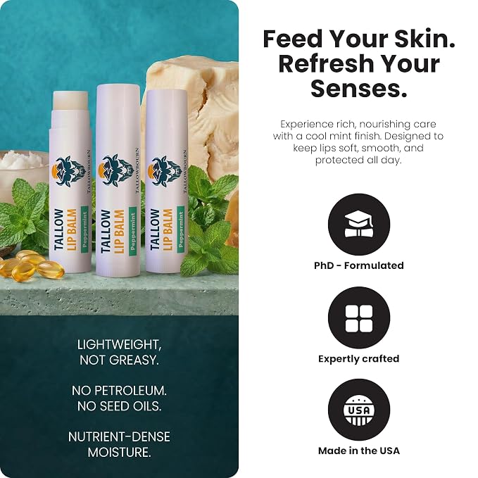 Moisturizing Tallow Lip Balm – Grass-Fed Beef Tallow - Image 2