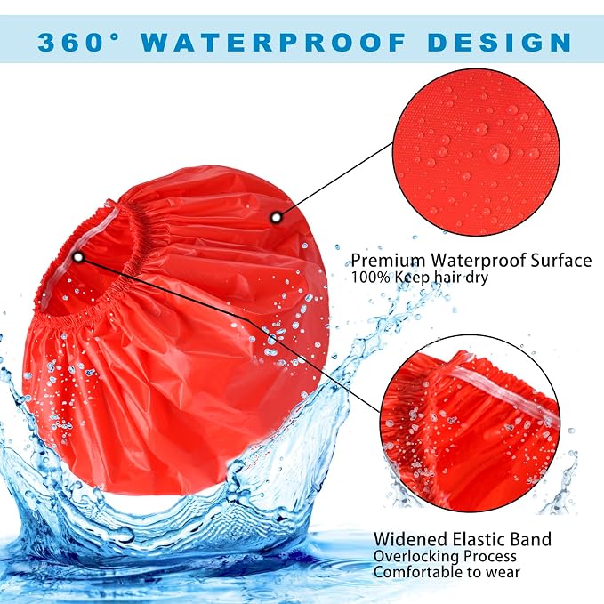Jumbo Size Shower Cap 2 PCS Waterproof Shower Caps - Image 7