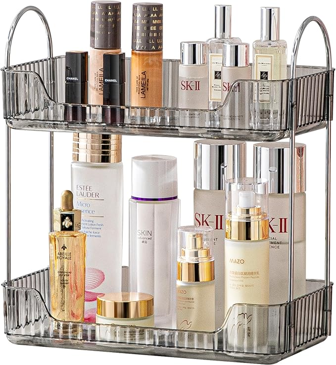 Akinbas 2 Tier Bathroom Organizer Countertop Makeup Perfume Tray Skincare by AKINBAS