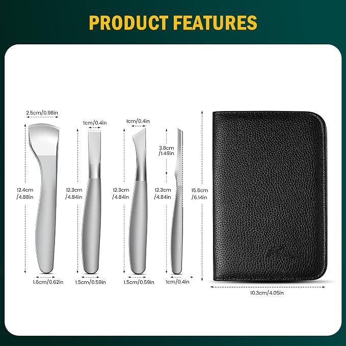 FVION Pedicure Knife Set for Feet – 4 PCS Ingrown Toenail Blade Tool Calloused - Image 8