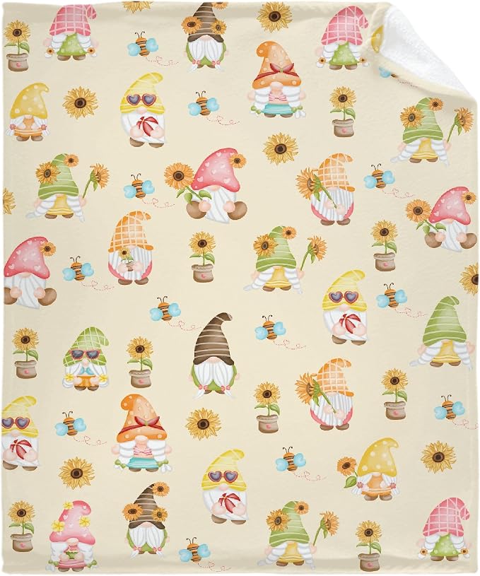 Cute Sunflower Flannel Fleece Blanket Throw Couch Microfiber Soft Cozy by DOREALA