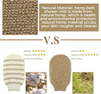 4 Pieces Bath Mitt Loofah Shower Gloves Natural Exfoliating Hemp Scrubbing Mitt - Image 3