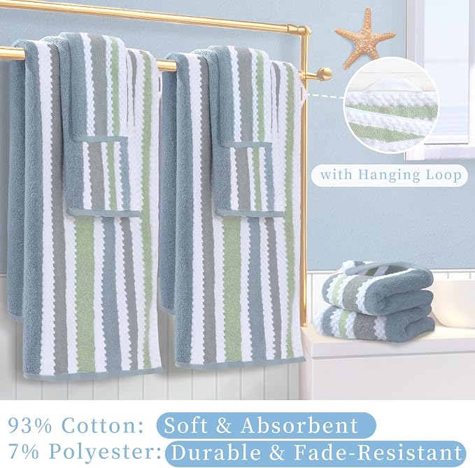 Waffle Hand Towels, Durable Striped Hand Towel - Image 4