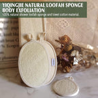 Natural Loofah Sponge Back Exfoliating Scrubber Combo Set, Seep Cleansing Skin - Image 5