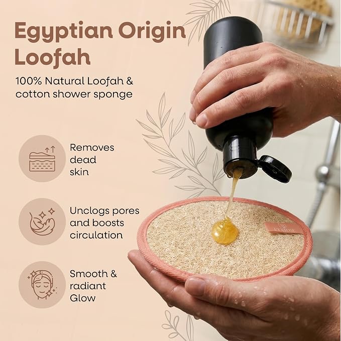 L'Exfose Organic Natural Loofah Body Scrubber - Image 2