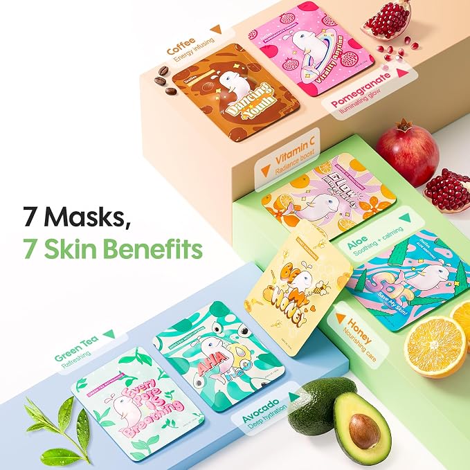 ZealSea Face Masks Skincare for Women, Variety 7Days Facial Sheet Mask Set for - Image 3