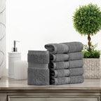 Superior Egyptian Cotton Pile Face Towel/Washcloth Set of 6, Ultra Soft Luxury - Image 2