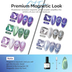 modelones Cat Eye Gel Nail Polish Set, 6 Colors Aurora Galaxy Pearlescent 9D - Image 3