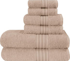 BOUTIQUO 6 Pack Cotton Towel Set, Contains 2 Bath Towels 28x55 inch, 2 Hand by BOUTIQUO