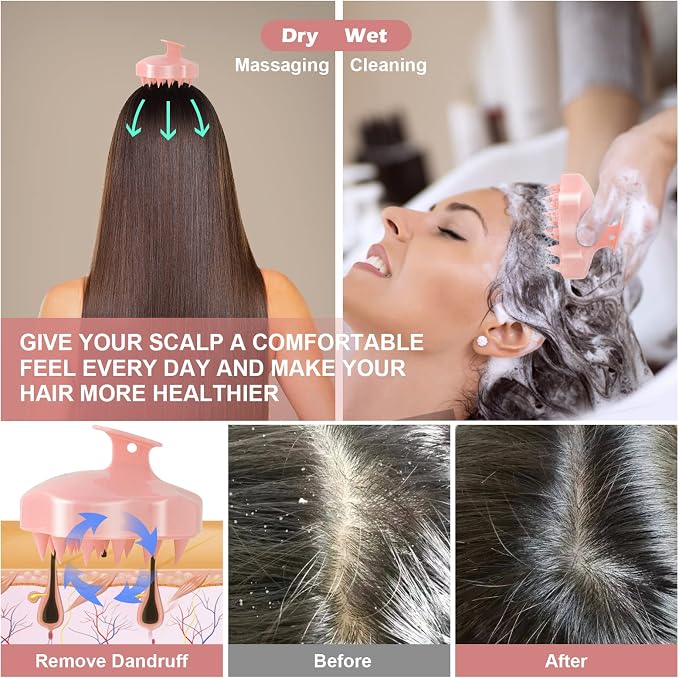 URTHEONE Hair Scalp Massager Shampoo Brush, Soft Silicone Hair Brush - Image 4