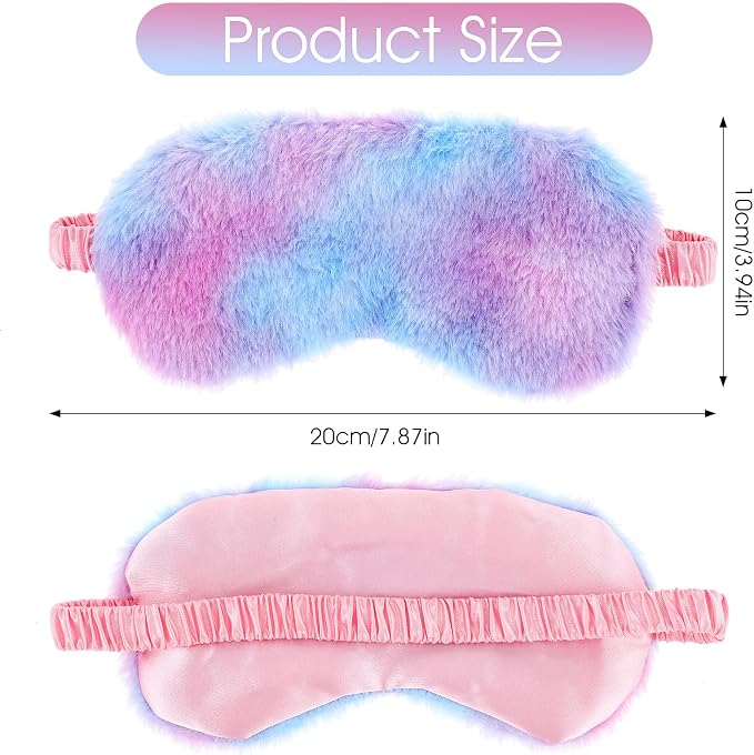 2 Pack Plush Sleeping Eye Mask Soft Plush Eye Mask Fuffy Eye Cover Comfortable - Image 2