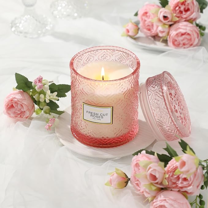 Rose Scented Candles, Valentine Luxury Large Decorative Candle in Glass - Image 6