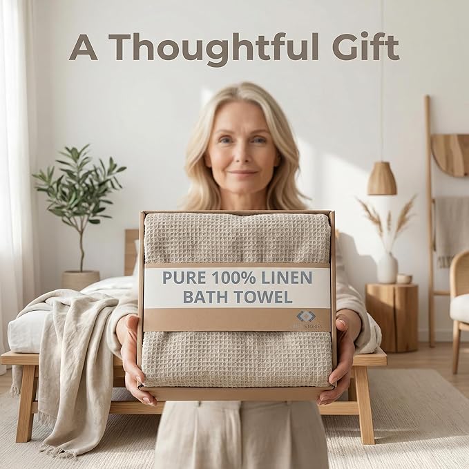 Pure 100% Linen Bath Towel - Image 4