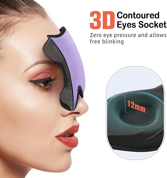 LitBear Sleep Mask for Side Sleeper Women Men, Eye Mask for Sleeping Light - Image 4