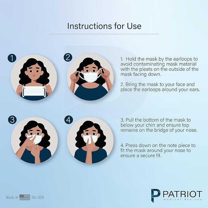Patriot Medical Devices Disposable Face Mask | Made in the USA Soft, - Image 5