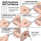 6 Pcs Dual-Sided Cuticle Pusher Set, Stainless Steel Cuticle Pusher Tool - Image 4