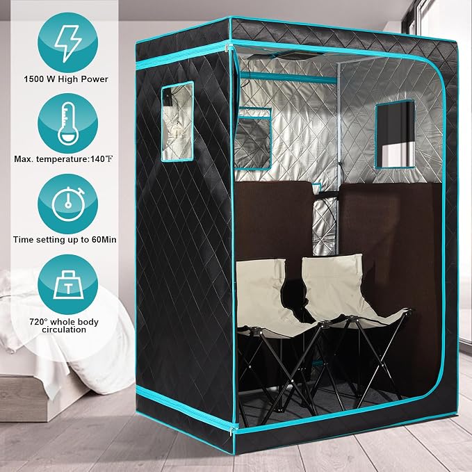 Full Size Infrared Sauna for Home, 2 Person Large Space Personal Home Sauna for - Image 2