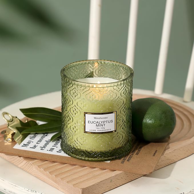 Eucalyptus Mint Scented Candles, Large Natural Soy Candle, 88 Hours Burning Time - Image 6