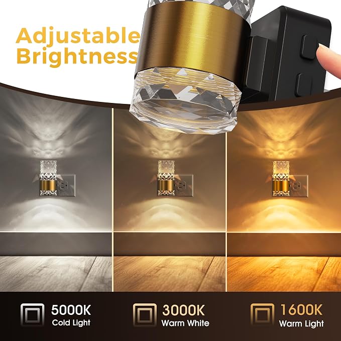 L LOHAS LED Night Light, Modern Night Lights Plug into Wall, Amber-3000K-5000K - Image 3
