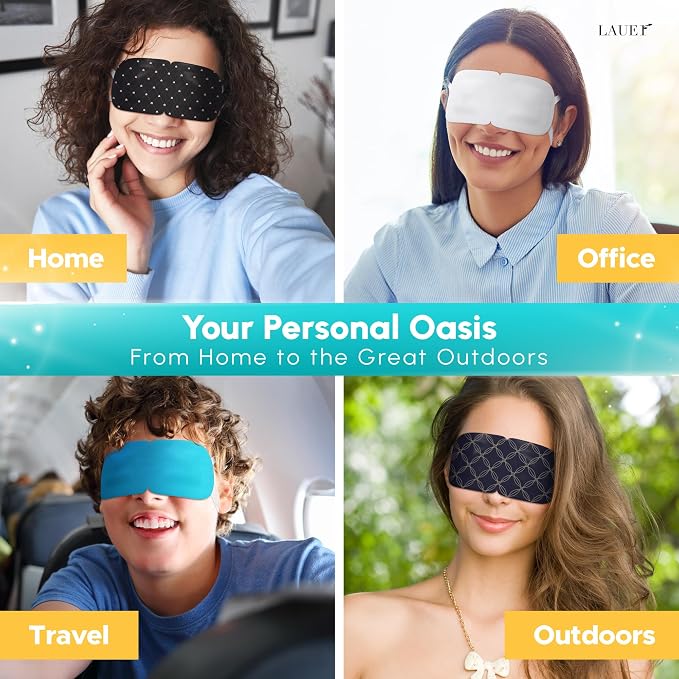 Heated Eye Steam Mask Dry Eyes Self Warm Compress Dark Circles Puffiness Set of - Image 3