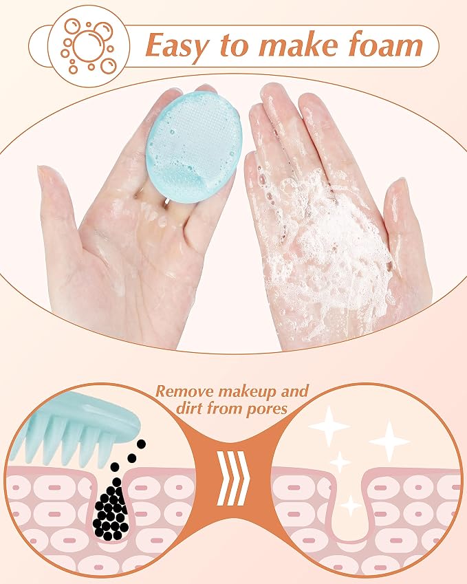 Face Scrubber, Face Cleansing Brush Blackhead Acne Pore Pad - Image 3