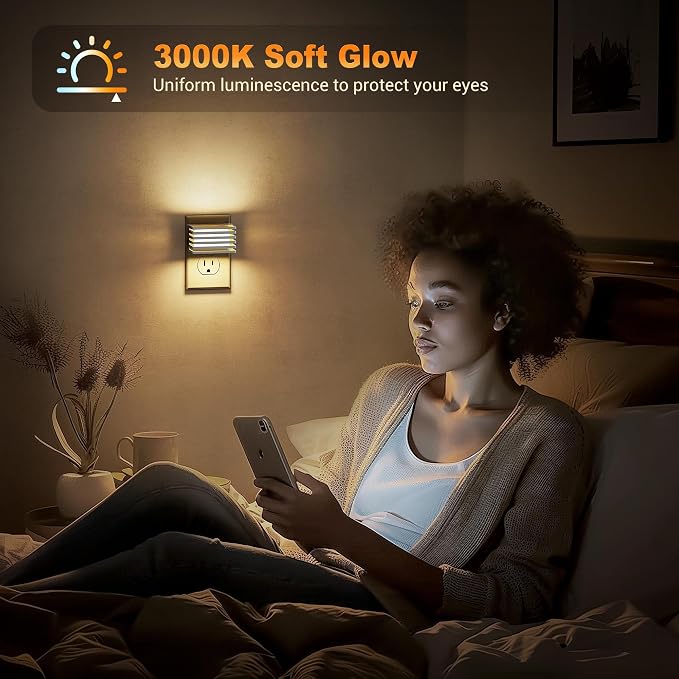 JandCase LED Night Light, Dimmable Plug in Night Light, Adjustable Brightness - Image 4