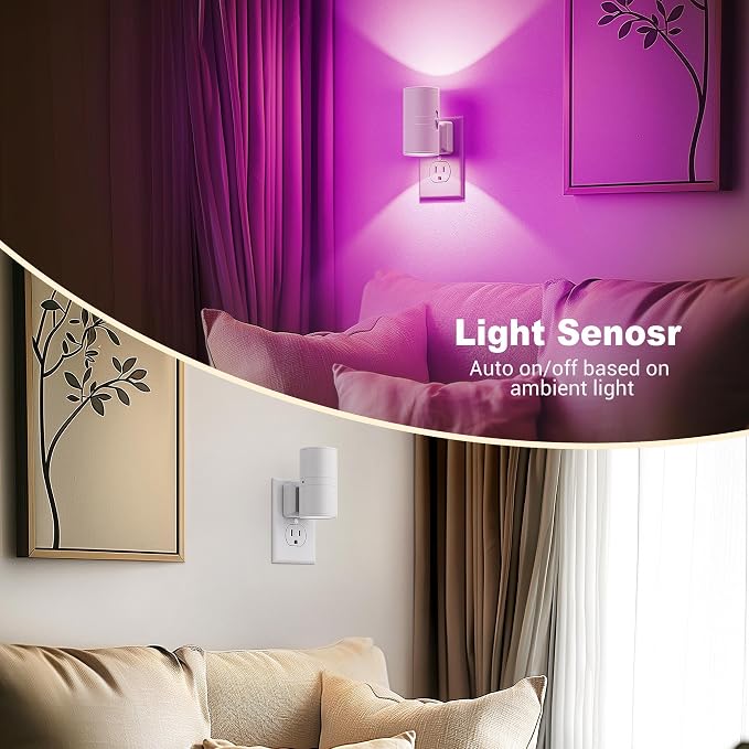 JandCase Color Night Light, LED Night Lights Plug into Wall, Color Changing - Image 3