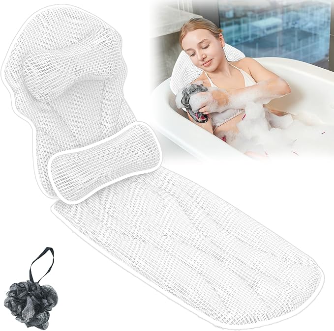 Full Body Bath Pillows for Tub Luxury Bathtub Pillow Cushion for Head, by Unknown