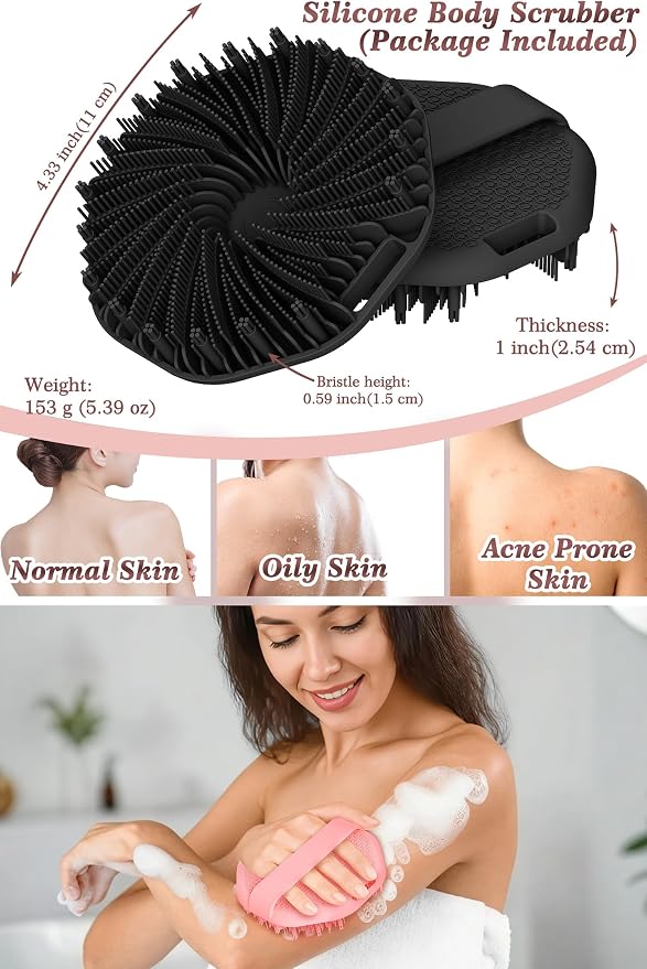 ManmiHealth 5 PCS Silicone Body Scrubber Shower Brush, Upgrade - Image 3