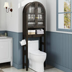 HMstone Over The Toilet Storage Cabinet, Arched Bathroom Organizer and Storage - Image 6