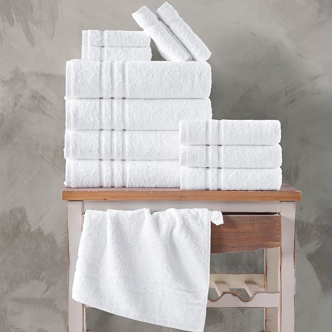 Hawmam Linen White Bath Towels 4 Pack 27 x 54 Inches 100% Turkish Cotton Soft - Image 4