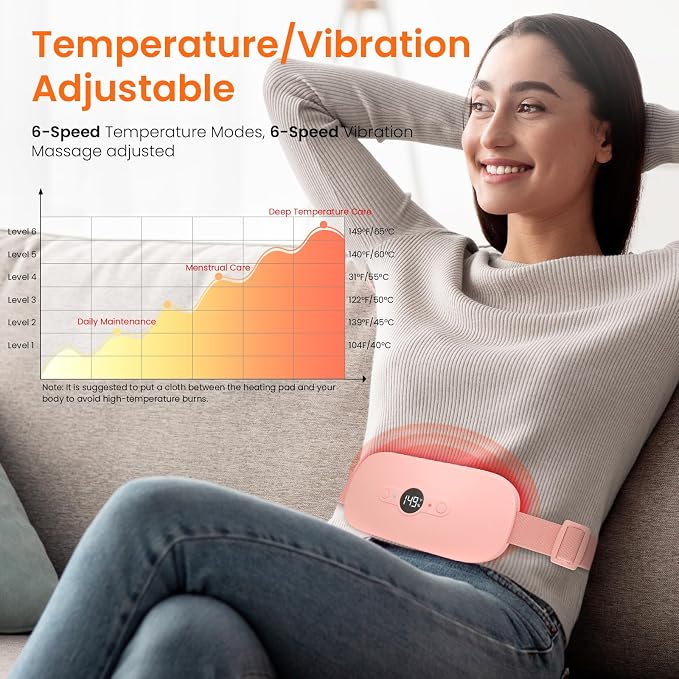 NOWWISH Heating Pad for Period Cramps Pain Relief, Portable Electric Cordless - Image 4