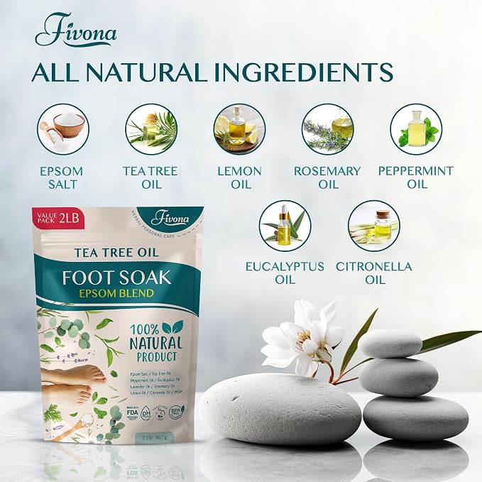 Foot Soak Epsom Salt with Tea Tree Oil 2 LB - Image 3