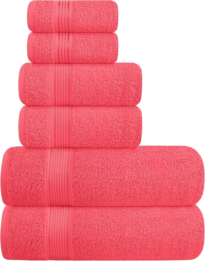 Elvana Home Ultra Soft 6 Pack Cotton Towel Set, Contains 2 Bath Towels 28x55 by Unknown