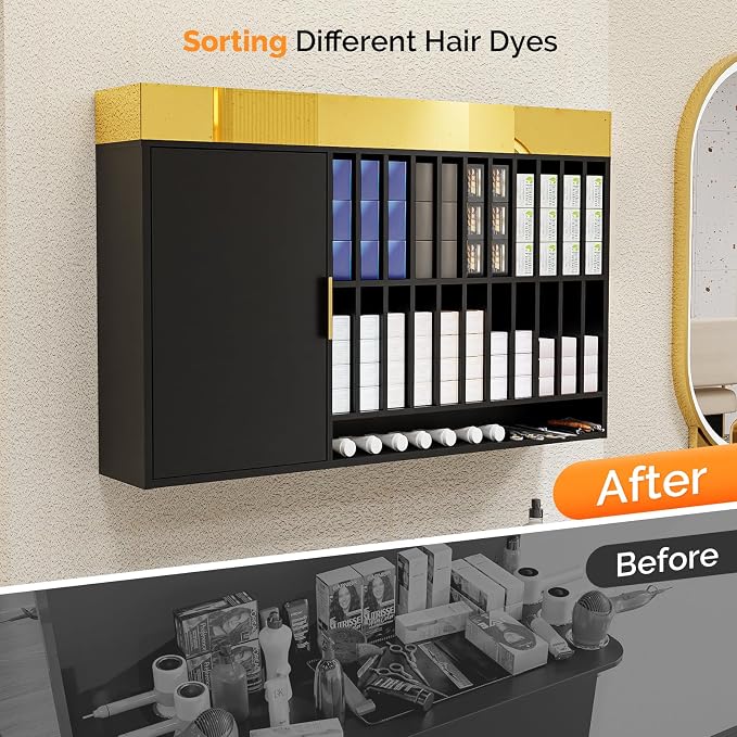 OmySalon Hair Color Organizer Rack, Professional Wall Mounted Salon Station - Image 4