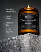 Scented Candles for Men | Bonfire, Mahogany & Teakwood Scented | Wooden Wick - Image 3