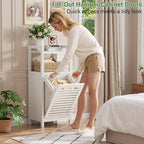 Homykic Tilt Out Laundry Hamper, 10 Gal Bamboo Laundry Storage Cabinet - Image 3