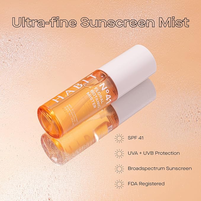 HABIT N°41 Floral Botanic Facial Sunscreen Mist SPF 41 — Touchless Application - Image 2