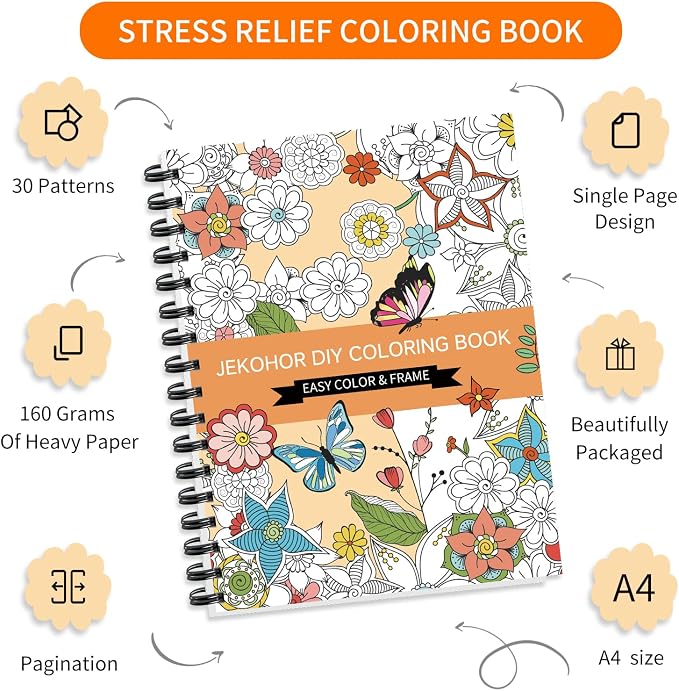 Adult Coloring Book Set, Spiral Bound Coloring Books - Image 7