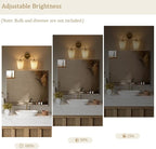 Bathroom Vanity Light with Fabric Shade, 2-Light Bathroom Vanity Light Over - Image 4