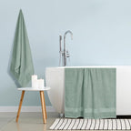 GLAMBURG Premium Cotton Oversized 2 Pack Bath Sheet 35x70-100% Pure Cotton - Image 4