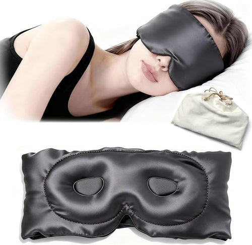 100% Mulberry Silk Sleep Mask for Women & Men – 22 Momme 6A Grade, 3D Contoured by Unknown