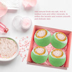 Green Tea Coarse Salt Bath Bombs Balls, Moisturizing Dry Skin, Fizzy Spa - Image 4