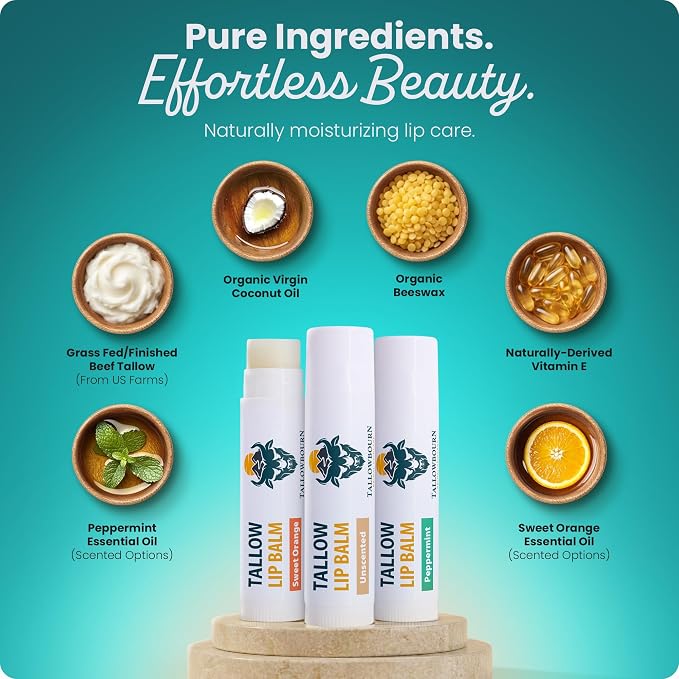 Moisturizing Tallow Lip Balm – Grass-Fed Beef Tallow - Image 4
