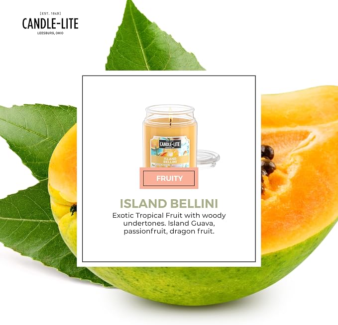 Candle-lite Scented Candles, Island Bellini, 18 oz Jar, Proudly Poured in The - Image 5