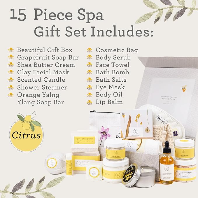 Lizush Luxury Citrus Spa Gift Basket - Image 2