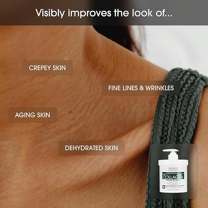 Advanced Clinicals Collagen Cream Body Lotion & Face Moisturizer W/Vitamin E | - Image 4