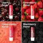 NIVEA Lip Care, Fruity Tinted Lip Balm Variety Pack, Strawberry, 3-in-1 Moisture - Image 5