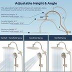 Hibbent All Metal CUPC Certified Shower Head, Handheld Showerhead Combo - Image 6