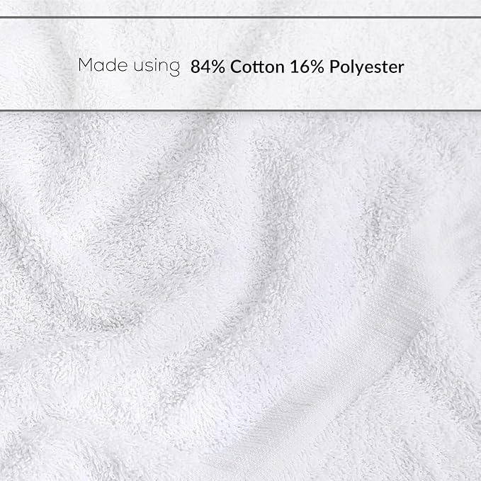 GOLD TEXTILES 6 White Economy Bath Towels Bulk Cotton Blend - Image 4